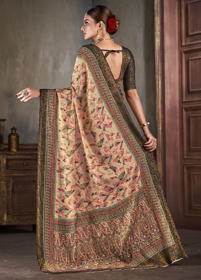 Multicolor Dupion Silk Saree With Blouse Piece - Indian Silk House Agencies