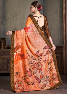 Multicolor Dupion Silk Saree With Blouse Piece - Indian Silk House Agencies