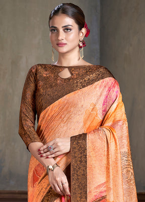 Multicolor Dupion Silk Saree With Blouse Piece - Indian Silk House Agencies