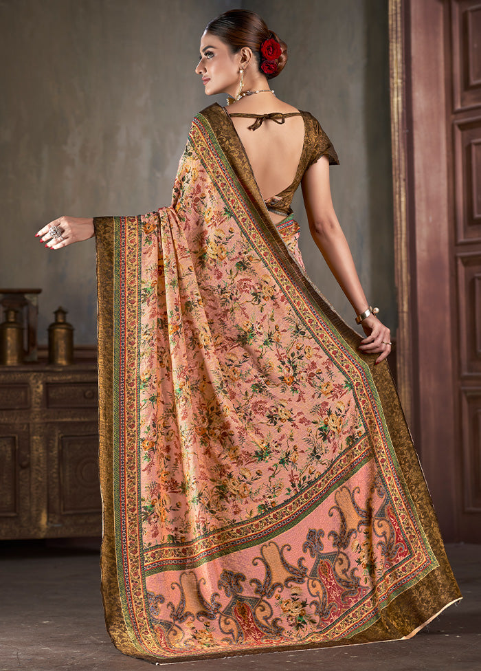 Multicolor Dupion Silk Saree With Blouse Piece - Indian Silk House Agencies