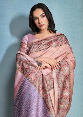 Peach Dupion Silk Saree With Blouse Piece - Indian Silk House Agencies