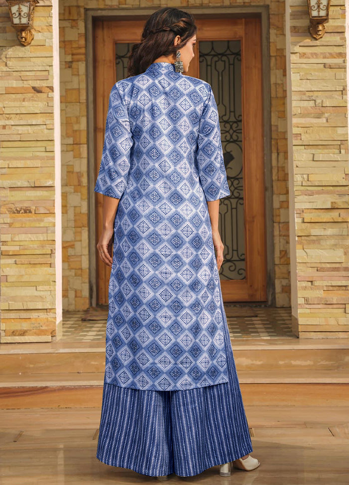 2 Pc Blue Readymade Rayon Kurti Set - Indian Silk House Agencies