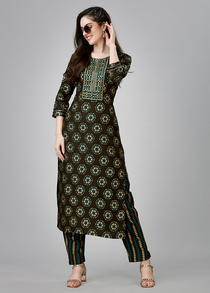 2 Pc Coffee Readymade Rayon Kurti Set