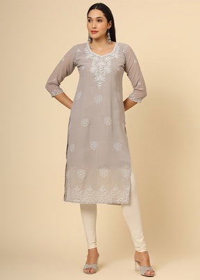 Grey Readymade Georgette Kurti