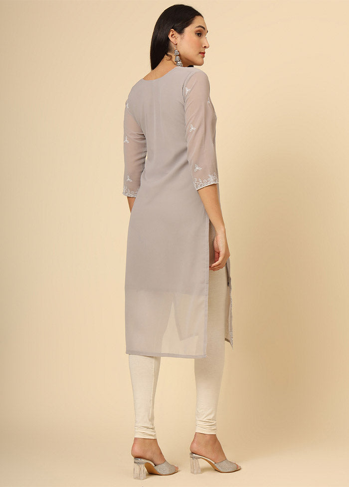 Grey Readymade Georgette Kurti