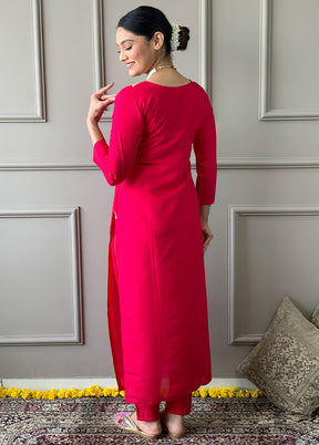 3 Pc Red Readymade Viscose Suit Set