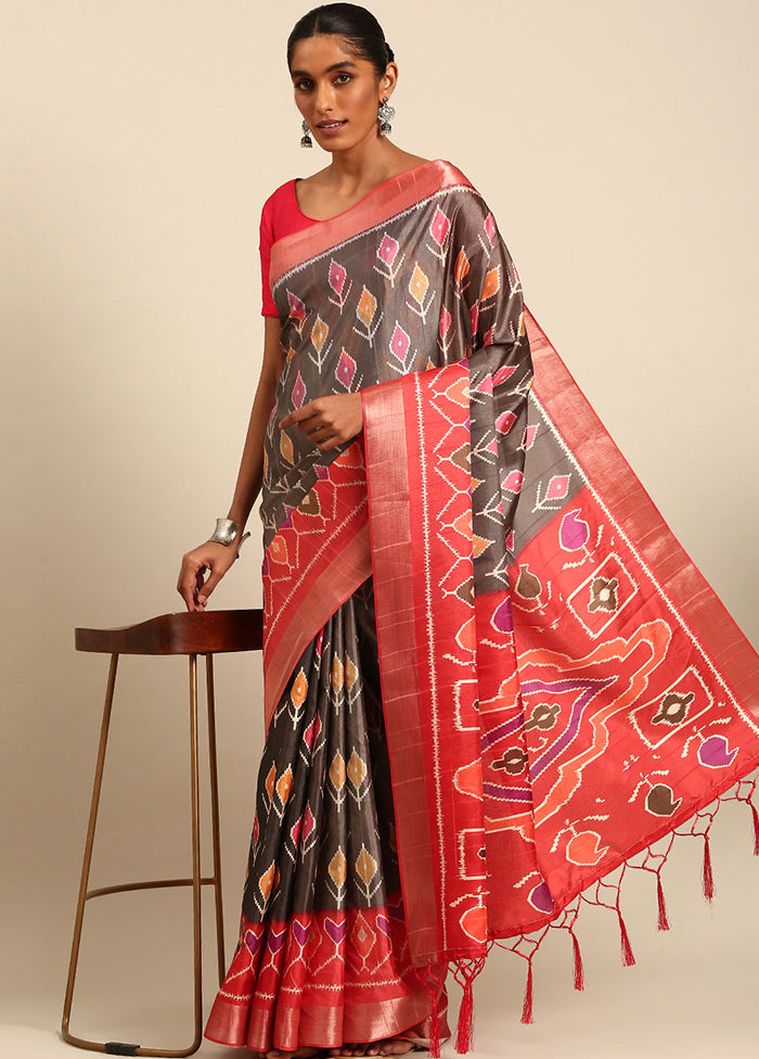 Brown Cotton Saree With Blouse Piece