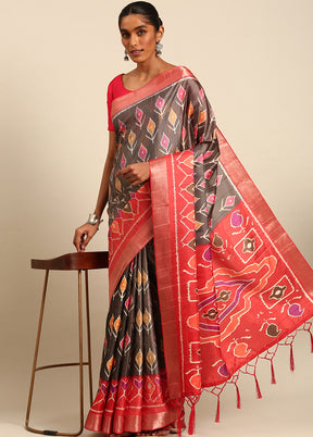 Brown Cotton Saree With Blouse Piece