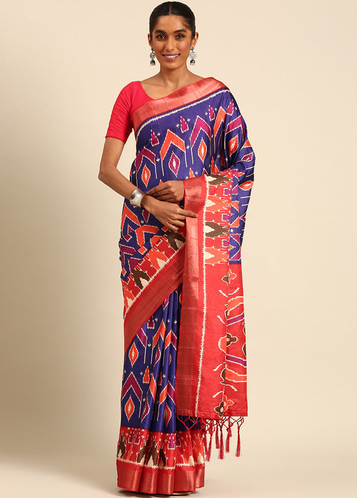 Blue Cotton Saree With Blouse Piece