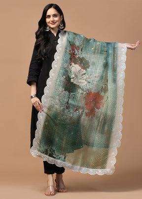 Multicolor Organza Embroidered Work Dupatta