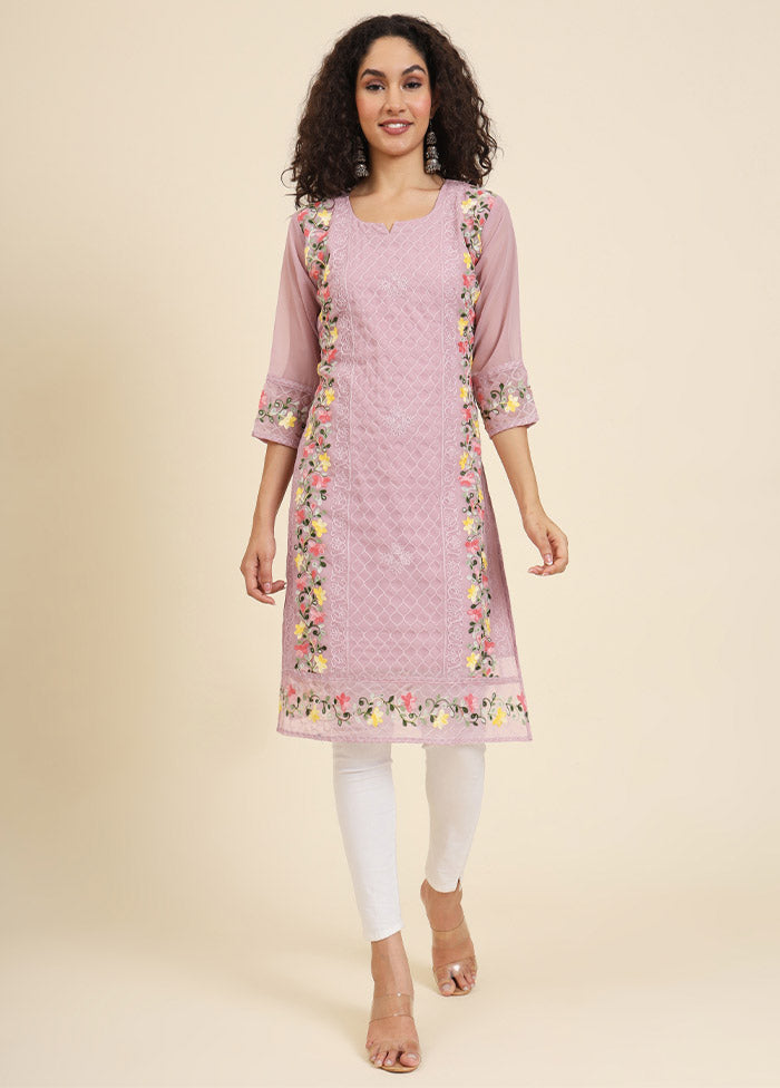 Pink Readymade Georgette Kurti