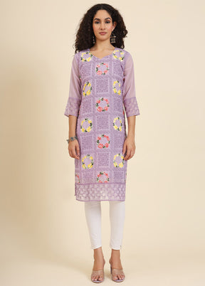 Purple Readymade Georgette Kurti