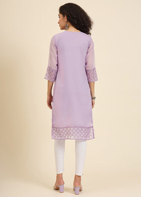 Purple Readymade Georgette Kurti