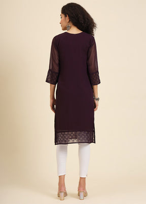 Wine Readymade Georgette Kurti