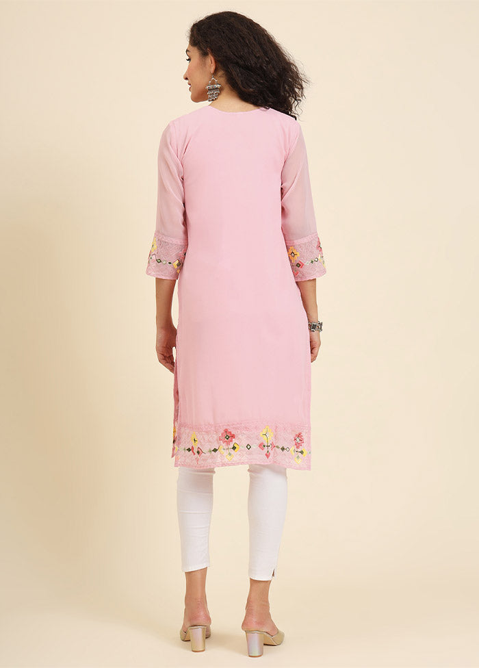 Pink Readymade Georgette Kurti