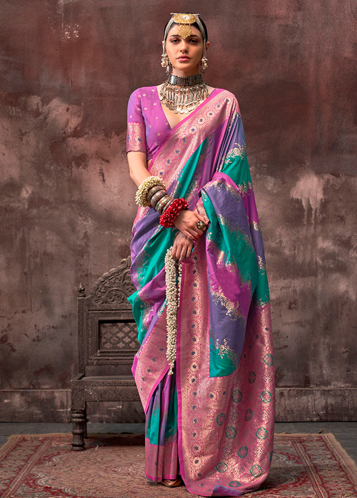 Rama Dupion Silk Saree With Blouse Piece