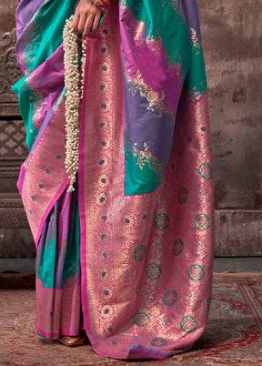 Rama Dupion Silk Saree With Blouse Piece