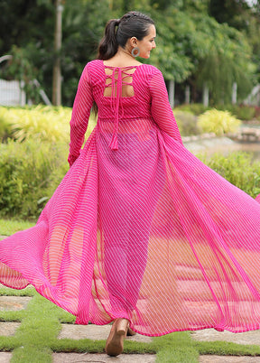 Pink Readymade Georgette Long Kurti