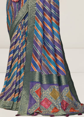 Blue Tussar Silk Saree With Blouse Piece