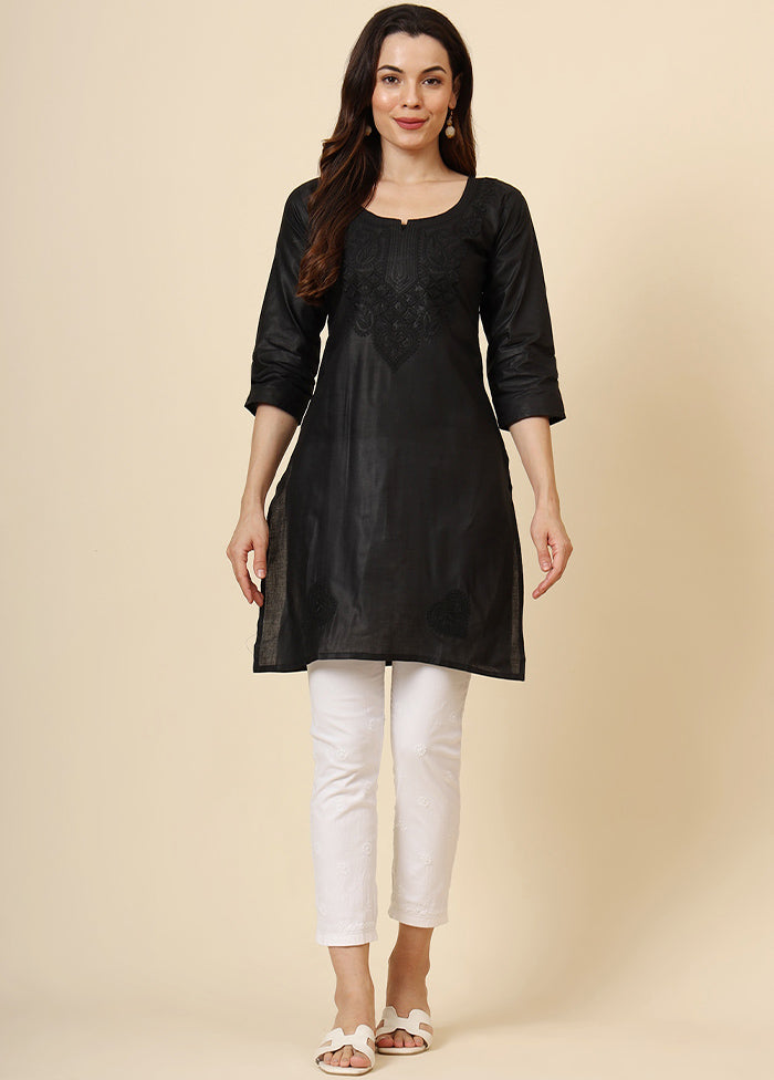 Black Readymade Cotton Kurti