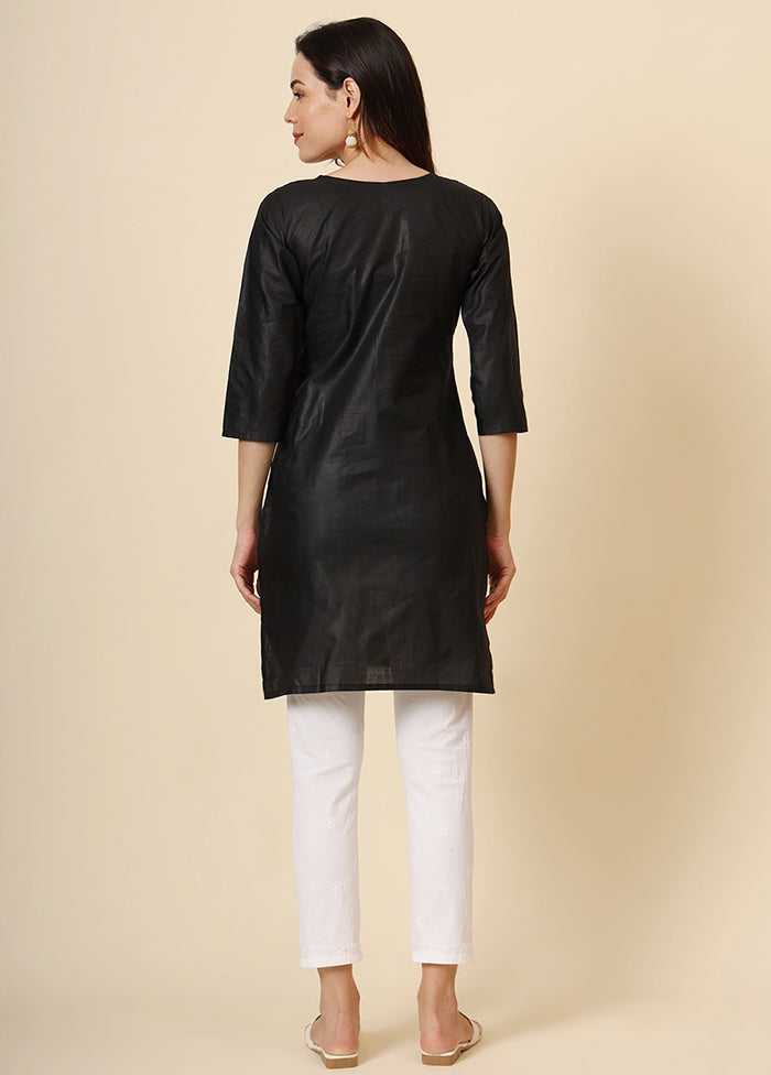 Black Readymade Cotton Kurti