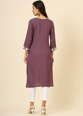 Mauve Readymade Rayon Kurti