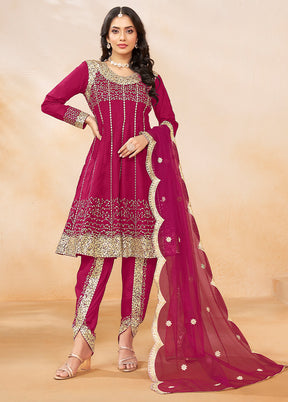 3 Pc Pink Silk Suit Set