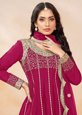 3 Pc Pink Silk Suit Set