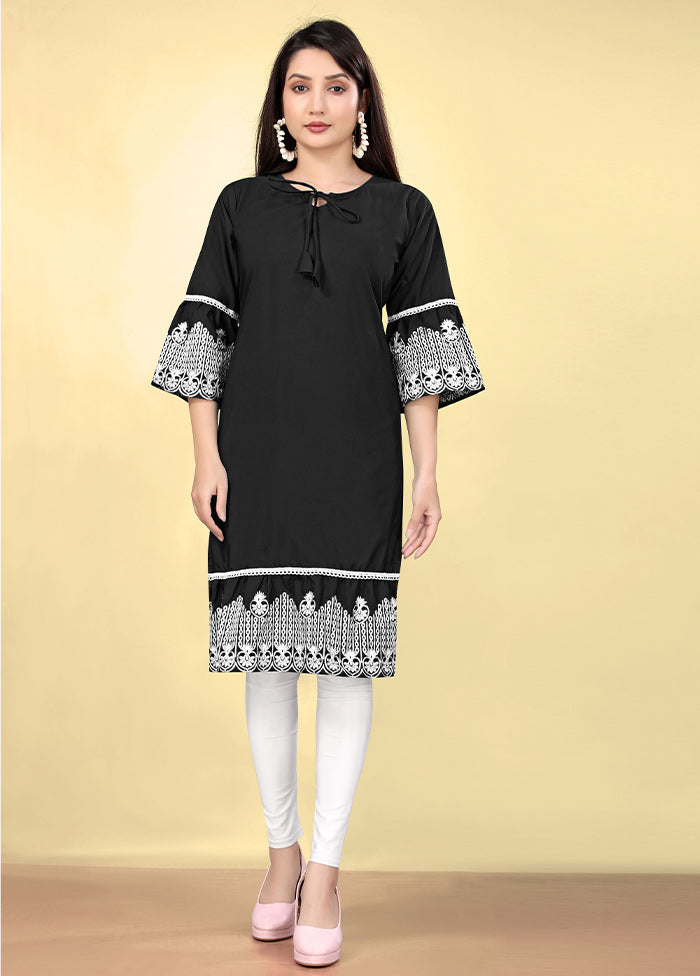 Black Readymade Cotton Kurti