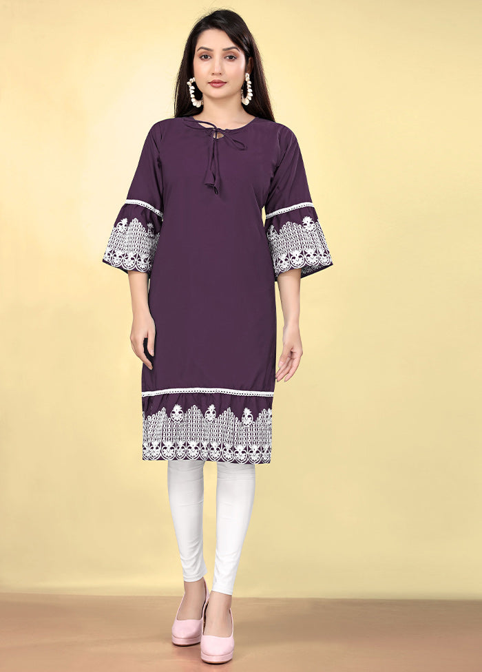 Purple Readymade Cotton Kurti