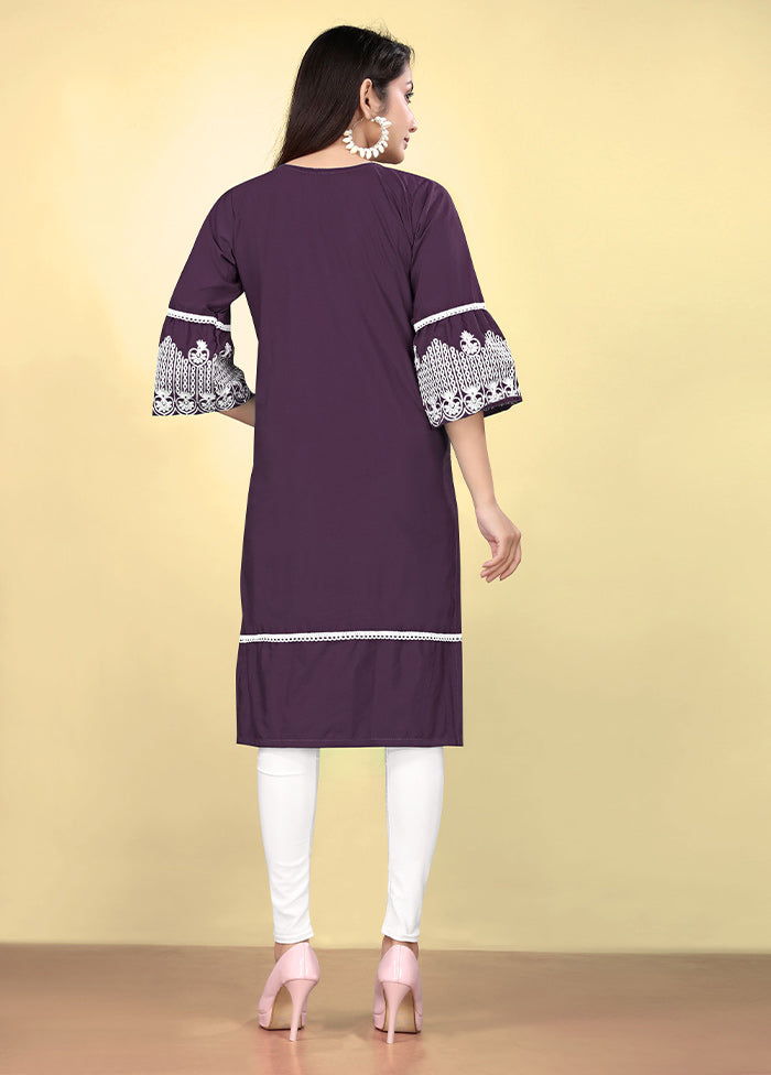 Purple Readymade Cotton Kurti