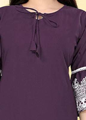 Purple Readymade Cotton Kurti