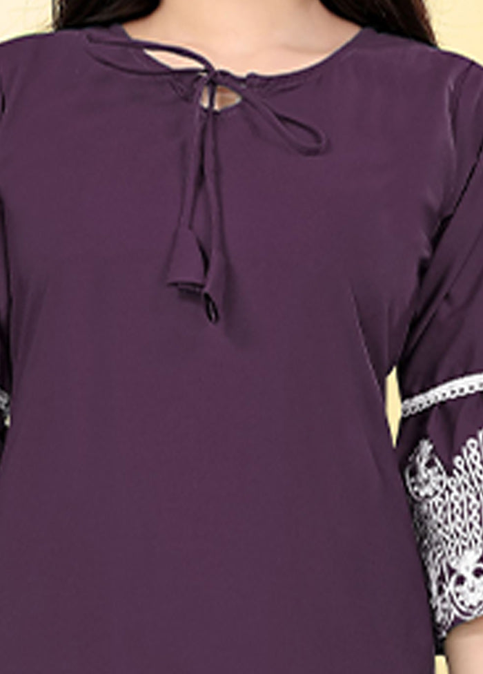 Purple Readymade Cotton Kurti