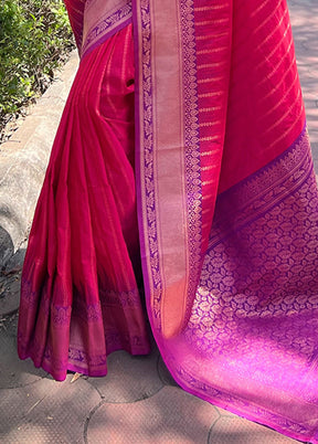 Pink Dupion Silk Saree With Blouse Piece