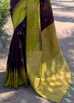 Wine Dupion Silk Saree With Blouse Piece