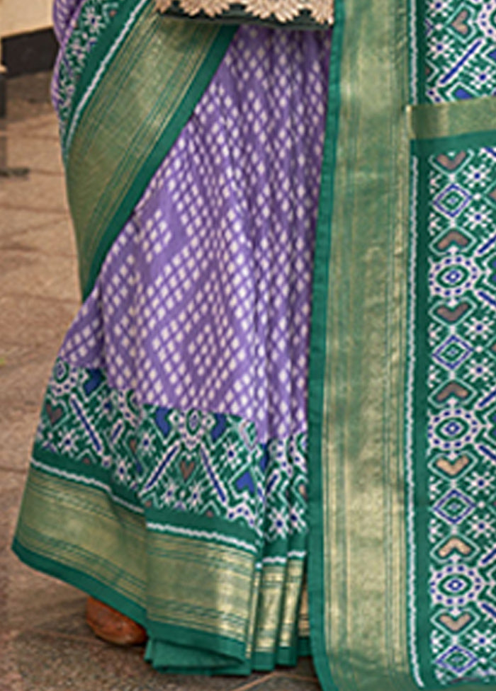 Purple Spun Silk Saree With Blouse Piece