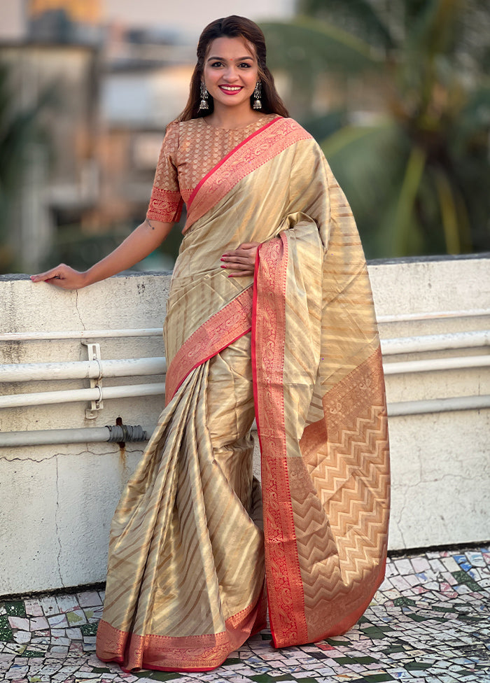 Grey Spun Silk Saree With Blouse Piece