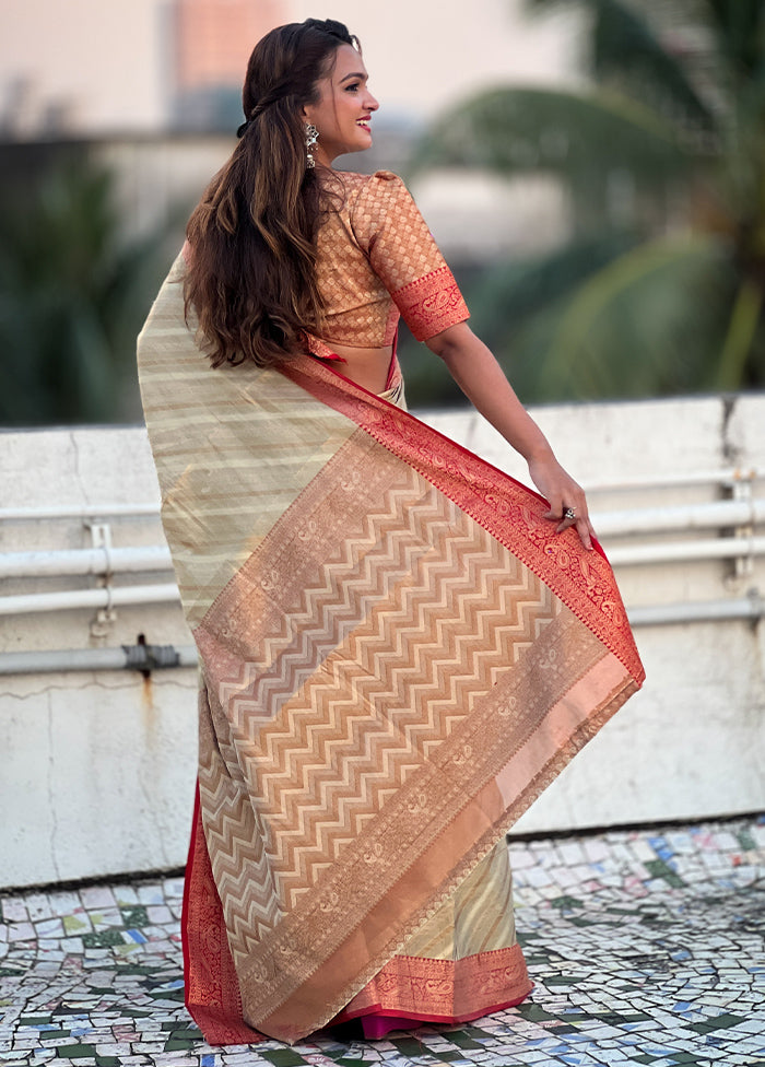 Grey Spun Silk Saree With Blouse Piece