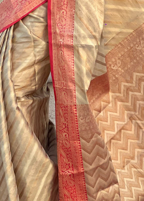 Grey Spun Silk Saree With Blouse Piece