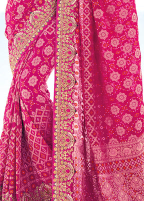 Red Pure Georgette Saree With Blouse Piece