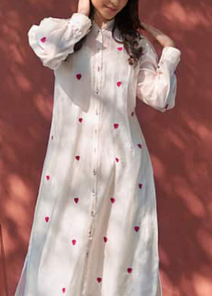 3 Pc White Readymade Cotton Suit Set