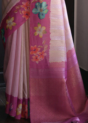 Purple Spun Silk Saree With Blouse Piece