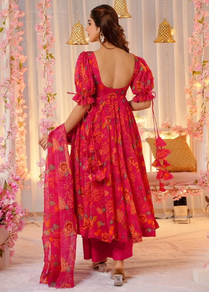 3 Pc Pink Readymade Silk Suit Set