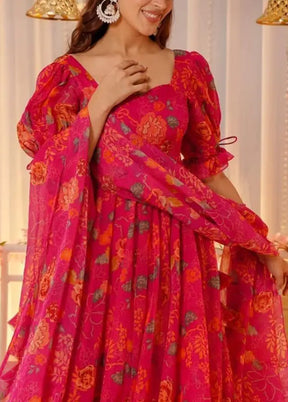 3 Pc Pink Readymade Silk Suit Set