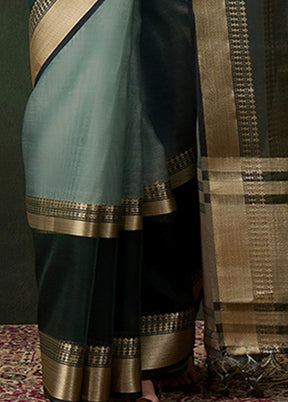 Green Organza Saree With Blouse Piece