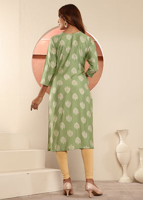 Pista Green Readymade Viscose Kurti