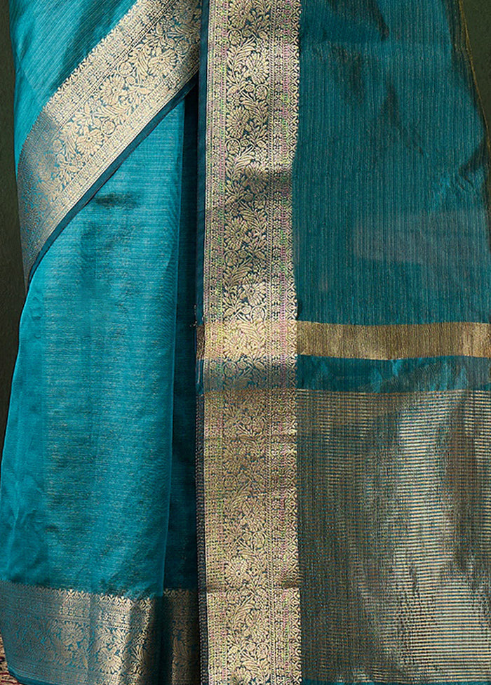 Firoza Organza Saree With Blouse Piece