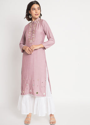 2 Pc Purple Readymade Viscose Kurti Set