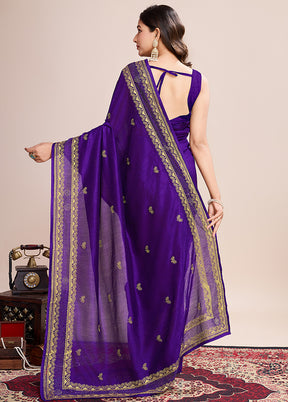 Wine Spun Silk Saree With Blouse Piece