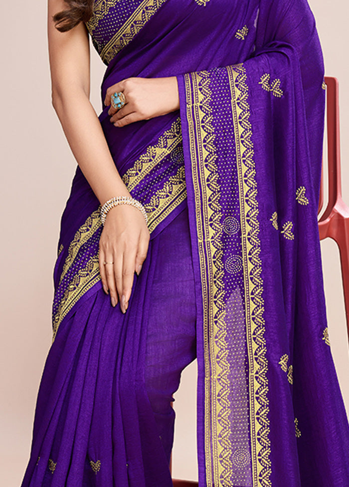 Wine Spun Silk Saree With Blouse Piece